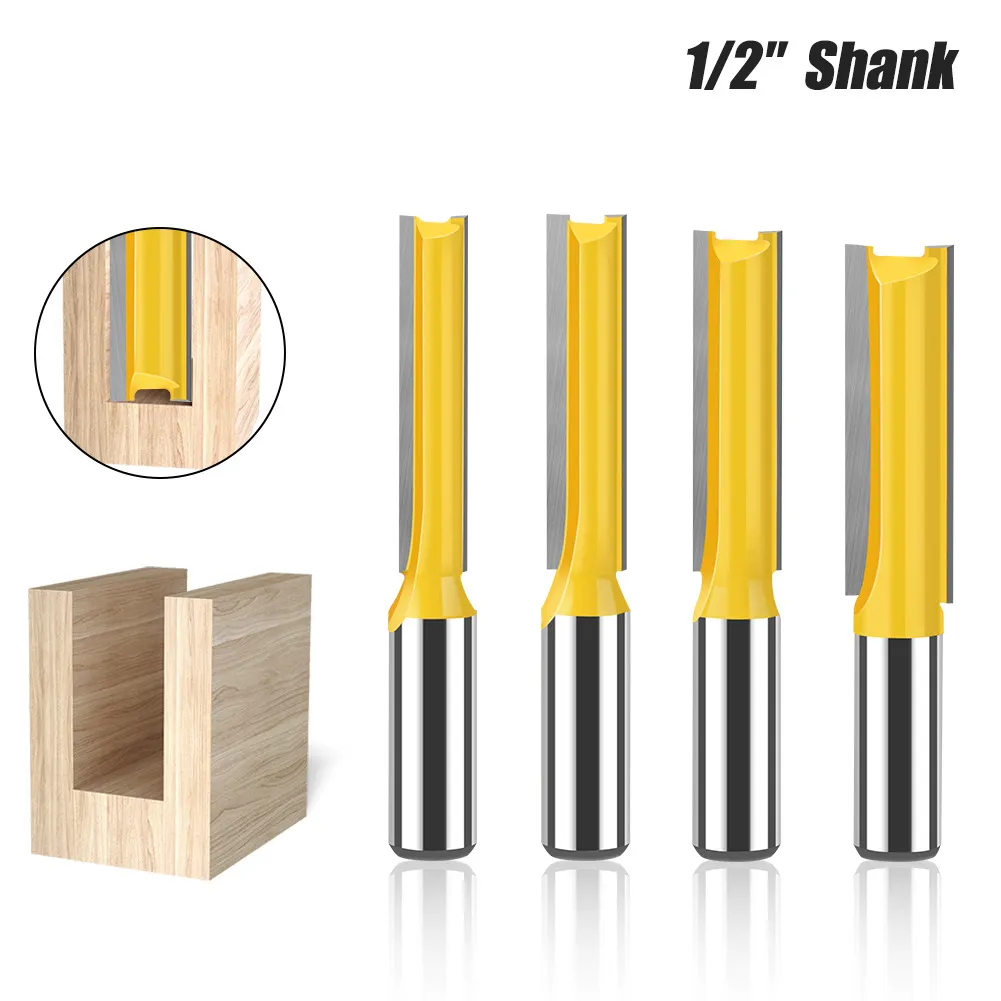 Extra Long 2‑Flute Straight Router Bit – Woodworking Trimmer Cutter for Grooving, Slotting, and Edge Trimming (Carbide Tipped)