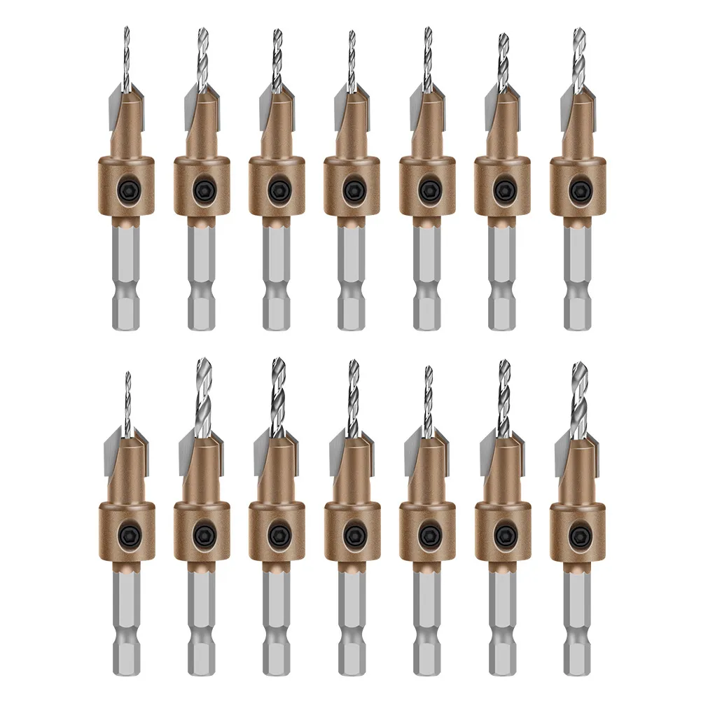 Premium Carbide Tipped Countersink Step Drill Bit – Conical Tapered Reamer for Wood Screw Installation, Pilot & Counterbore Hole