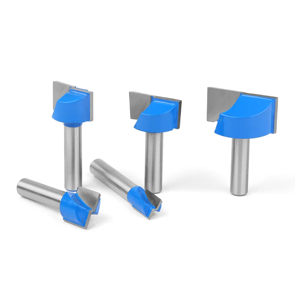 Blue‑Coated Bottom Cleaning Straight Router Bit Set – 10‑32mm Diameter Range for CNC Trimming and Woodworking Surfacing