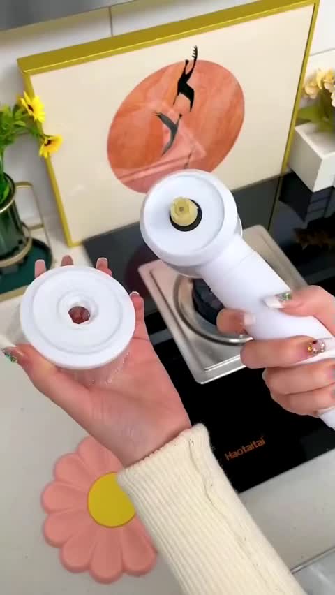 Cordless Electric Spin Scrubber – Multi-Purpose Handheld Power Scrubber for Kitchen Dishwashing, Bathroom Sink, Tile Grout & Shower – Adjustable Extension Handle, Rechargeable Cleaning Brush