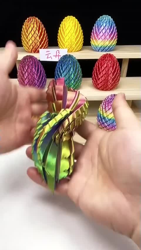 3D Printed Dragon Egg Stress Relief Toy – Creative Transforming Decompression Fidget, Dragon Scale Texture Desk Decoration – Cool Fidget Puzzle for Adults & Teens