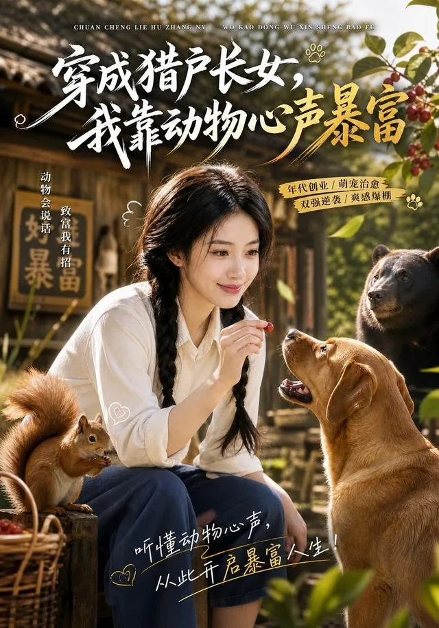 1983年，孤兒廚師許滿滿穿成深山獵戶家的長女，父親摔傷斷糧，弟弟高燒斷藥，全家餓了兩天仍把最後半塊玉米餅留給她。她意外覺醒百獸食契，能聽懂動物心聲，用親手做的吃食贏得動物認可，獲得黑熊之力、山貨感知、氣味追蹤、鷹眼遠視、危險預警、靈敏聽覺、根莖感知、潛水捕魚、夜視、蜜源感知十種能力。從此採山貨、辦加工坊，鬥惡二叔、壓黑心商、端盜獵團夥，帶全家住新瓦房、建山貨合作社。